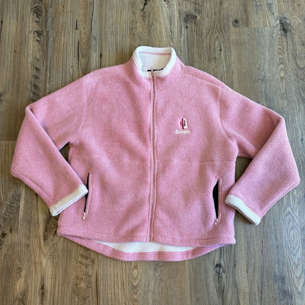 Vintage Polar Women's Pink Full Zip Fleece Jacket Sedona AZ size M